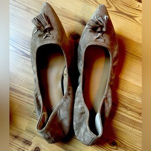 J. Crew Stretch Tassel Suede flats, women’s size 10